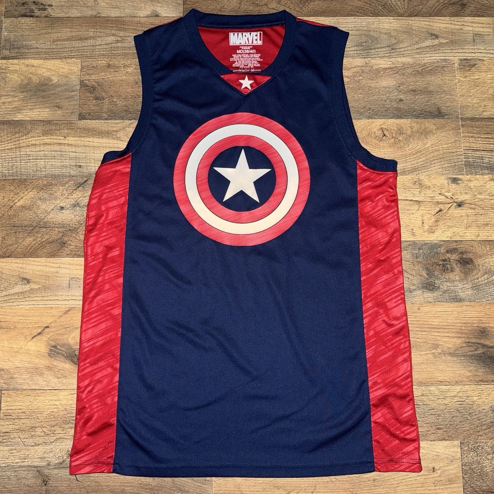Marvel Captian America Basketball Jersey Tank-Top #15 Size M